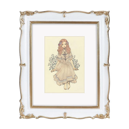 PHAREGE Vintage Picture Frame with Mat for 5x7 Photo, Retro Green Gold