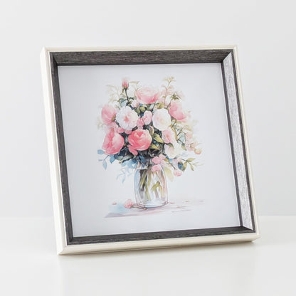 5x5 Blue Beige Square Picture Frame, 5x5 Resin Photo Frame, Wall and Desktop Display Picture Frame, Plexiglass
