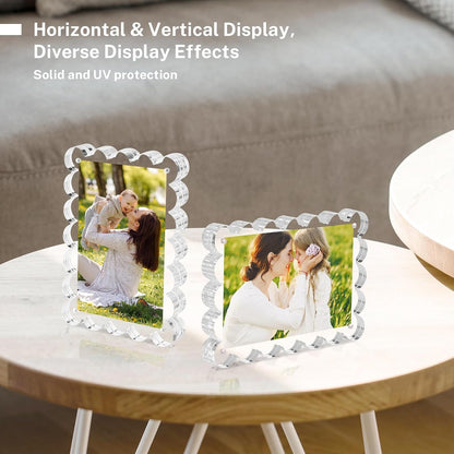 HOUSE DAY 3Pack Acrylic Picture Frame 5x7,Double Sided for Tabletop Display