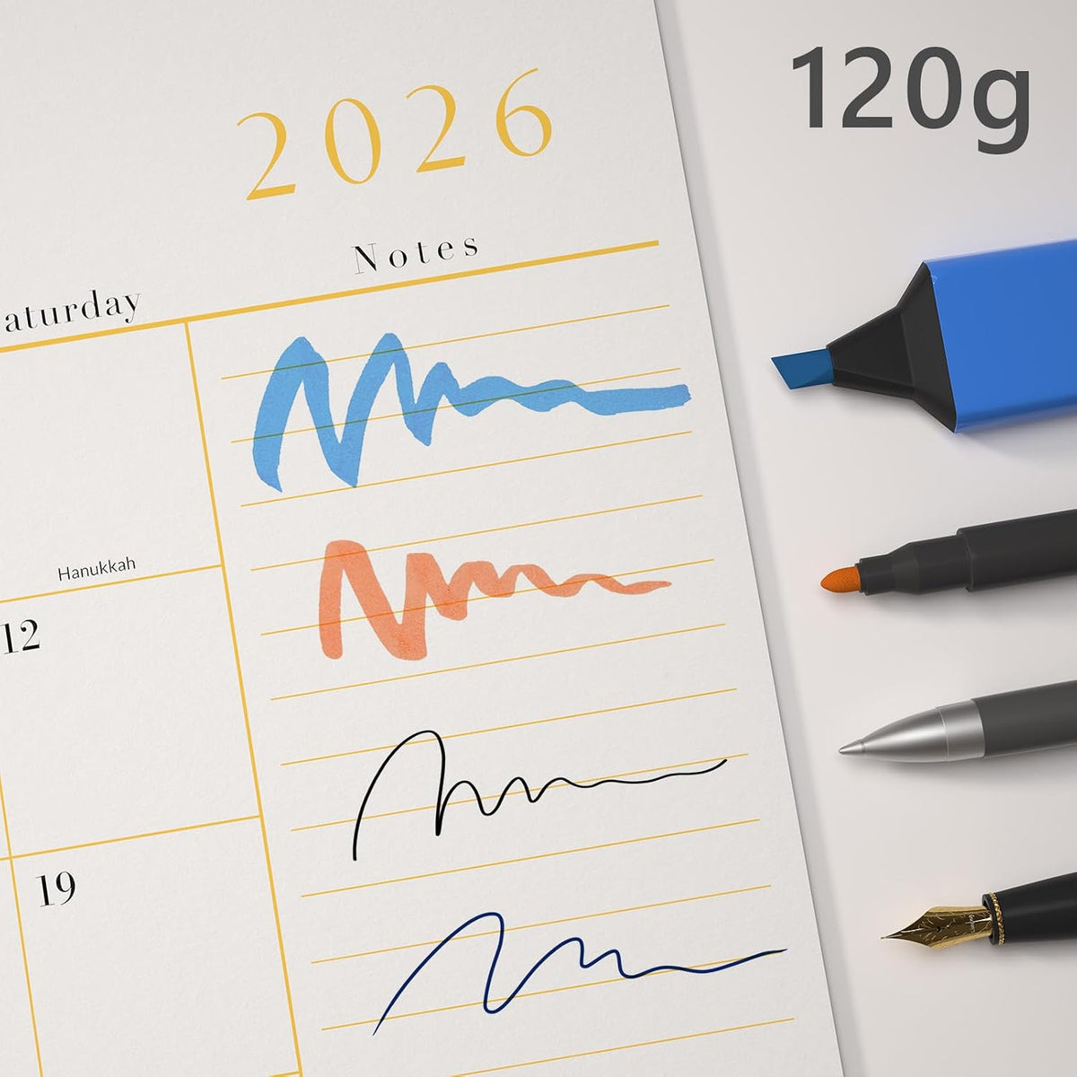 Jotsome Desk Calendar 2026-2027 with Protective Mat, Desktop Calendar