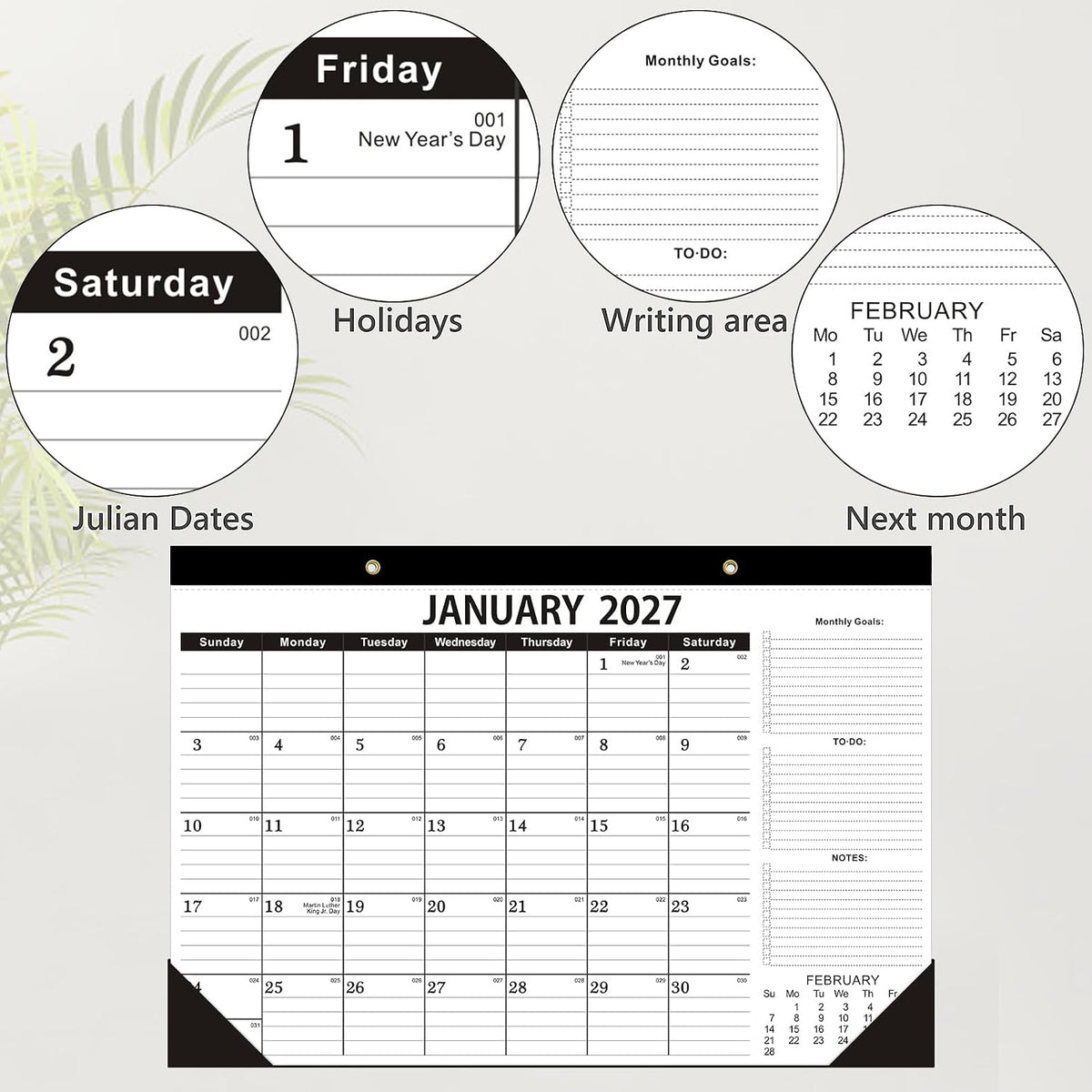 Desk Calendar 2026-2027 -18 Months-JULY 2026 to December 2027,Desk calendar 2026-2027,12x17 in,Calendar 2026-2027,Office Desk Calendar 2027
