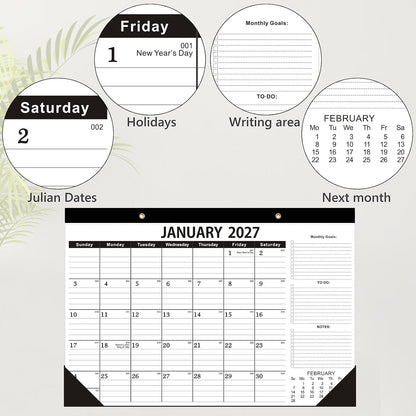 Desk Calendar 2026-2027 -18 Months-JULY 2026 to December 2027,Desk calendar 2026-2027,12x17 in,Calendar 2026-2027,Office Desk Calendar 2027