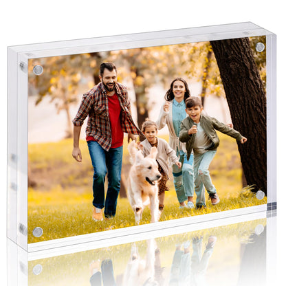 Fixwal 4x4 Acrylic Picture Frame, with Magnetic Desktop, 3 Pack