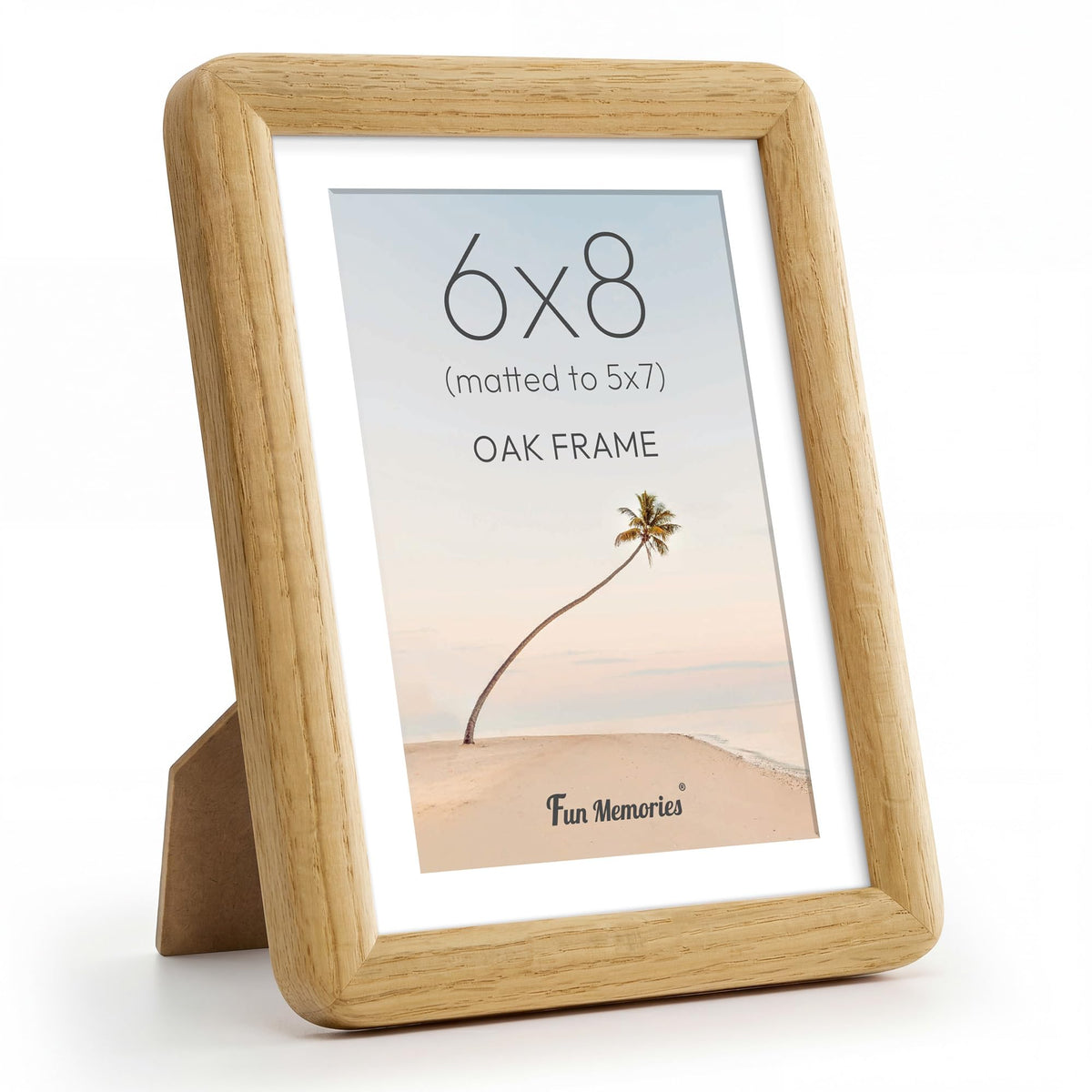 6x6 Picture Frame, USA-Sourced Walnut Wood Photo Frame with Tempered Glass, Handcrafted Rustic Farmhouse Frame for Wall & Tabletop Display, Matted to 4x4
