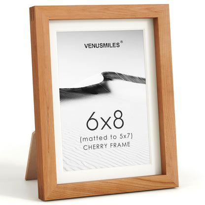 4x6 Picture Frame, USA-Sourced Natural Maple Wood Photo Collage Frame with HD Tempered Glass, Modern Simple 4 x 6 Wooden Frame Matted to 3.5x5, Gallery Wall Frames for Art, Wall or Tabletop Display