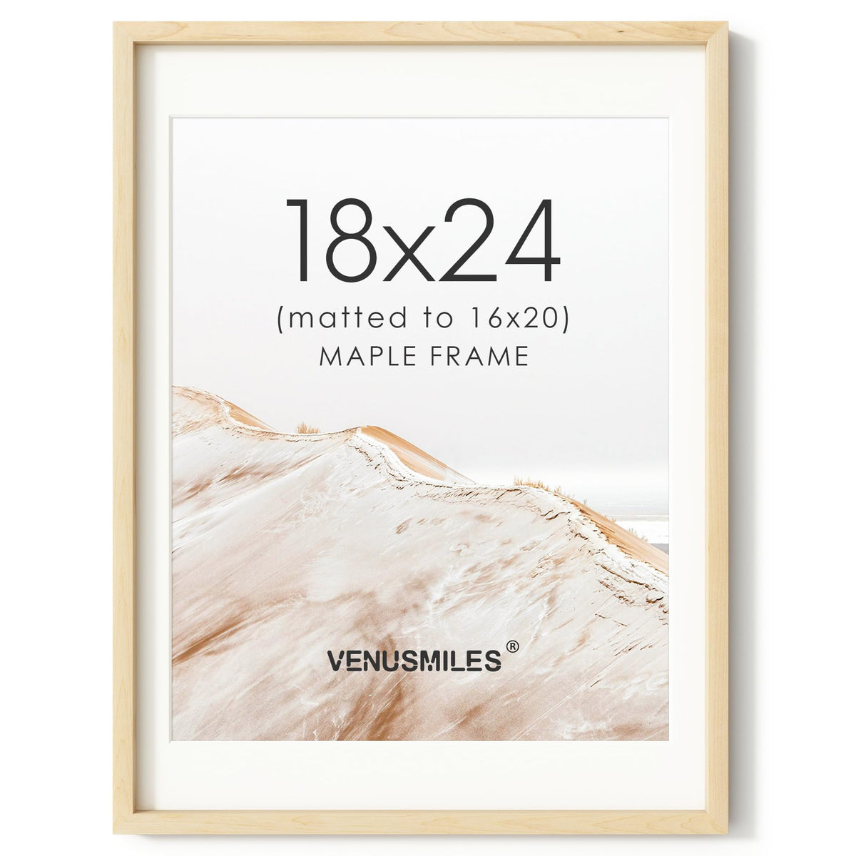 4x6 Picture Frame, USA-Sourced Natural Maple Wood Photo Collage Frame with HD Tempered Glass, Modern Simple 4 x 6 Wooden Frame Matted to 3.5x5, Gallery Wall Frames for Art, Wall or Tabletop Display