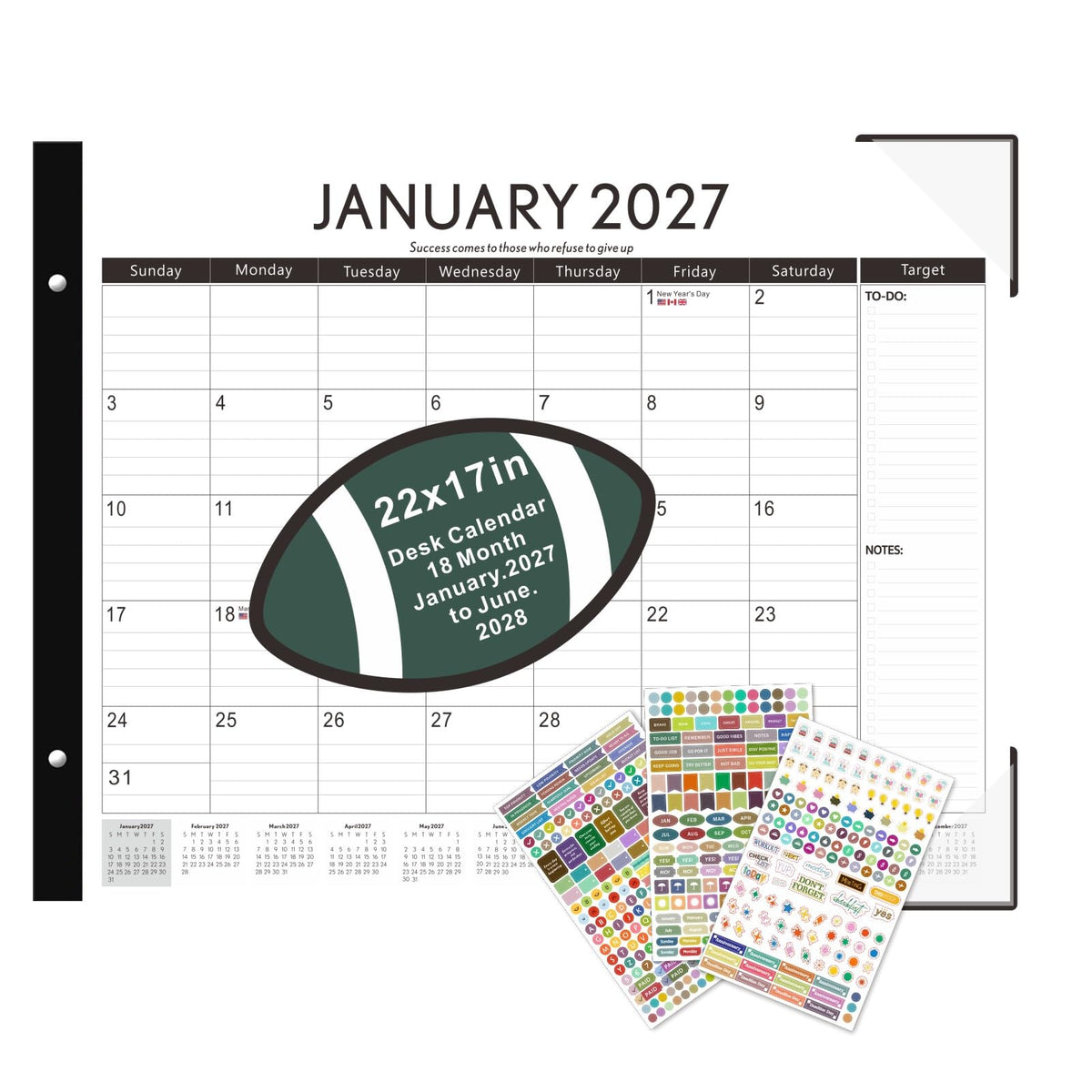 Large Desk Calendar 2026-2027 22x17 Inches,18 Month