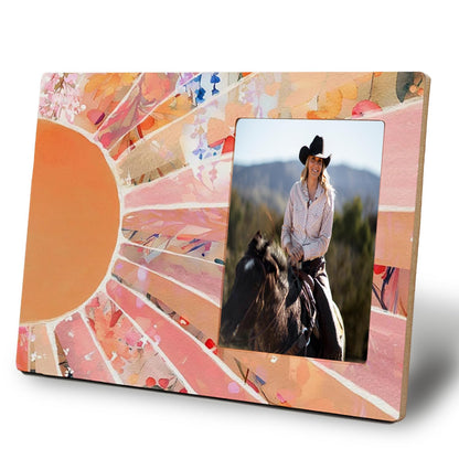 Boho Rainbow Sunshine Nursery Picture Frame 5x7, Boho Photo Frame, Abstract Sunshine Sunrise Sunset Picture Photo Frames for Kids Room Nursery Home Tabletop Desk Shelf Decor