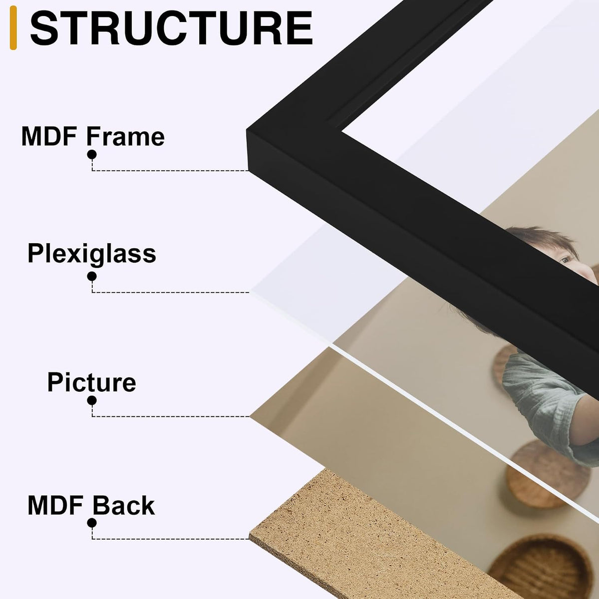 decorUhome Black Triple 4x6 Picture Frame Vertical