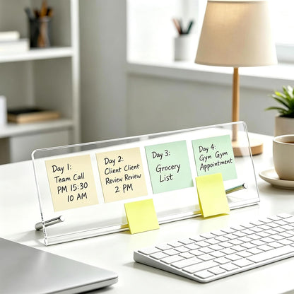 Monitor Memo Board Holder for Computer, 14" x 5" Acrylic Sticky Note Holder