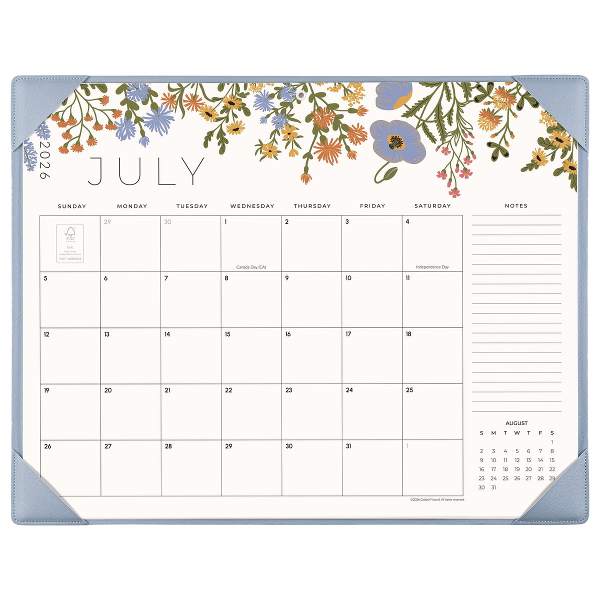 Desk Calendar 2026-2027 with Desktop Mat, Cabbrix Large Desk Pad Calendar 21 x 17 Inch Cover 18 Months Runs From July 2026 to December 2027, Floral Design Calendar 2026 for Home School and Office (Apricot, 21 x 17")