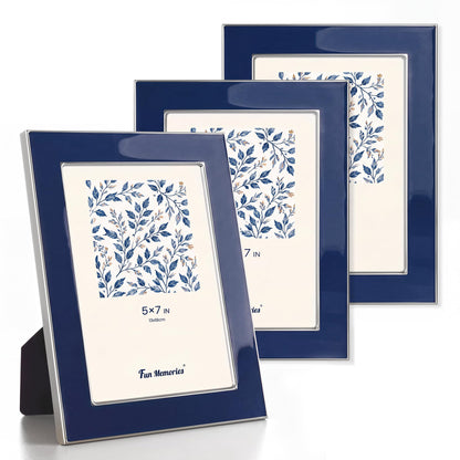 Fun Memories 4x6 Enamel Picture Frame with HD-Tempered Glass, Gold Metal Edge with Easel, Vertical & Horizontal Display, Wall and Tabletop Display Family Photo Gallery (White Enamel,1P)
