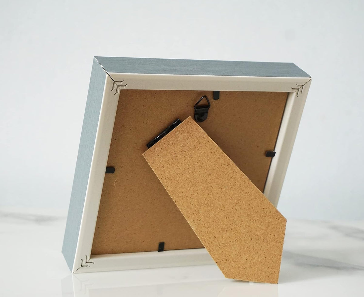 5x5 Blue Beige Square Picture Frame, 5x5 Resin Photo Frame, Wall and Desktop Display Picture Frame, Plexiglass