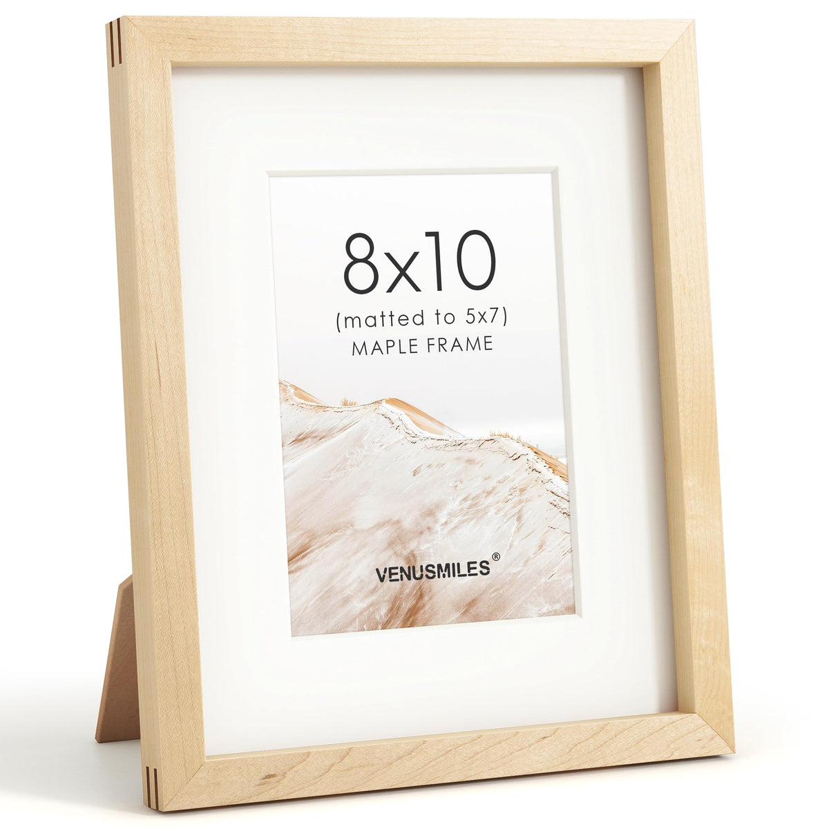 4x6 Picture Frame, USA-Sourced Natural Maple Wood Photo Collage Frame with HD Tempered Glass, Modern Simple 4 x 6 Wooden Frame Matted to 3.5x5, Gallery Wall Frames for Art, Wall or Tabletop Display