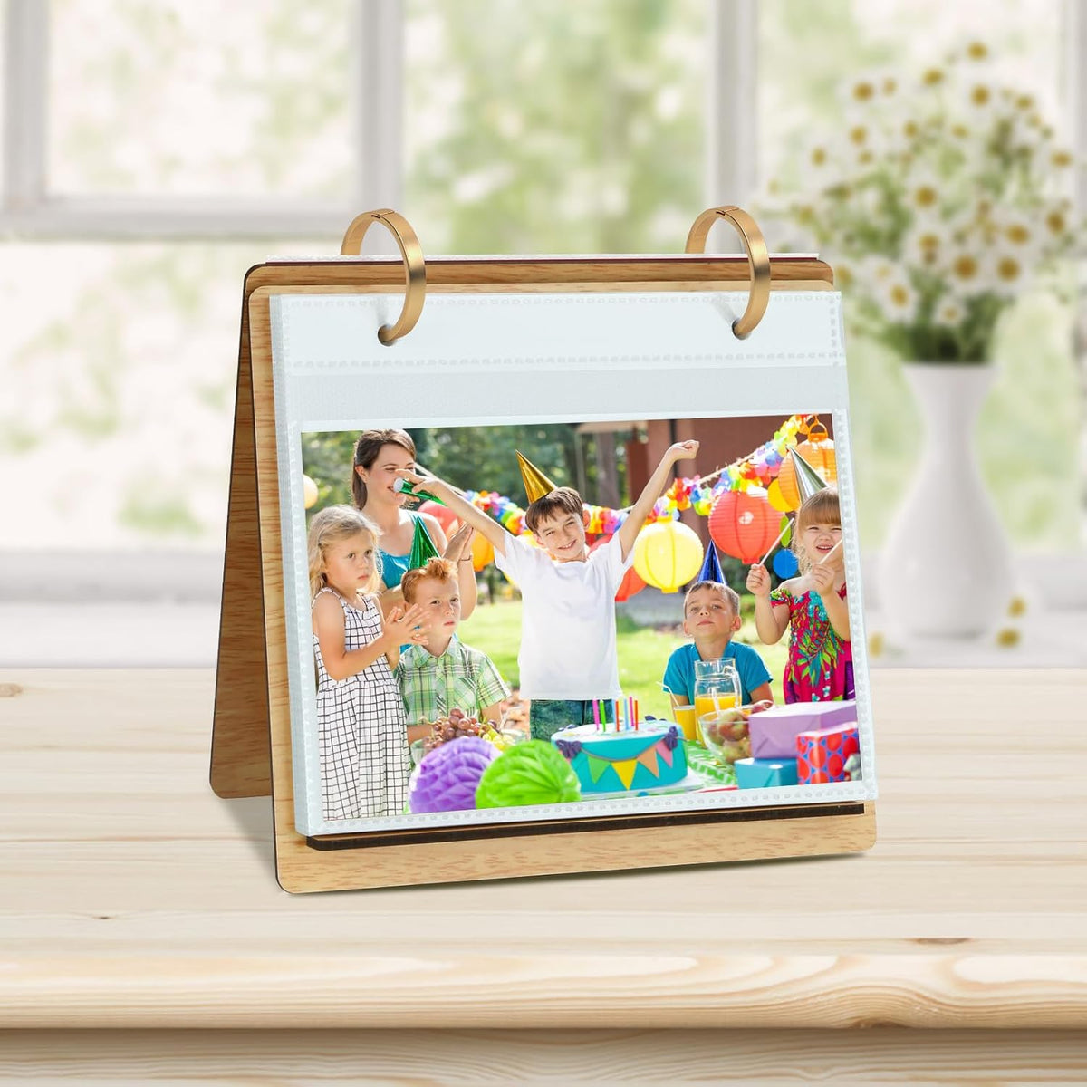 ZEEYUAN 60 Pockets of 4x6 Photo Frame Flip Photo Album on Stand 4x6 Picture Frames Collection for Desktop