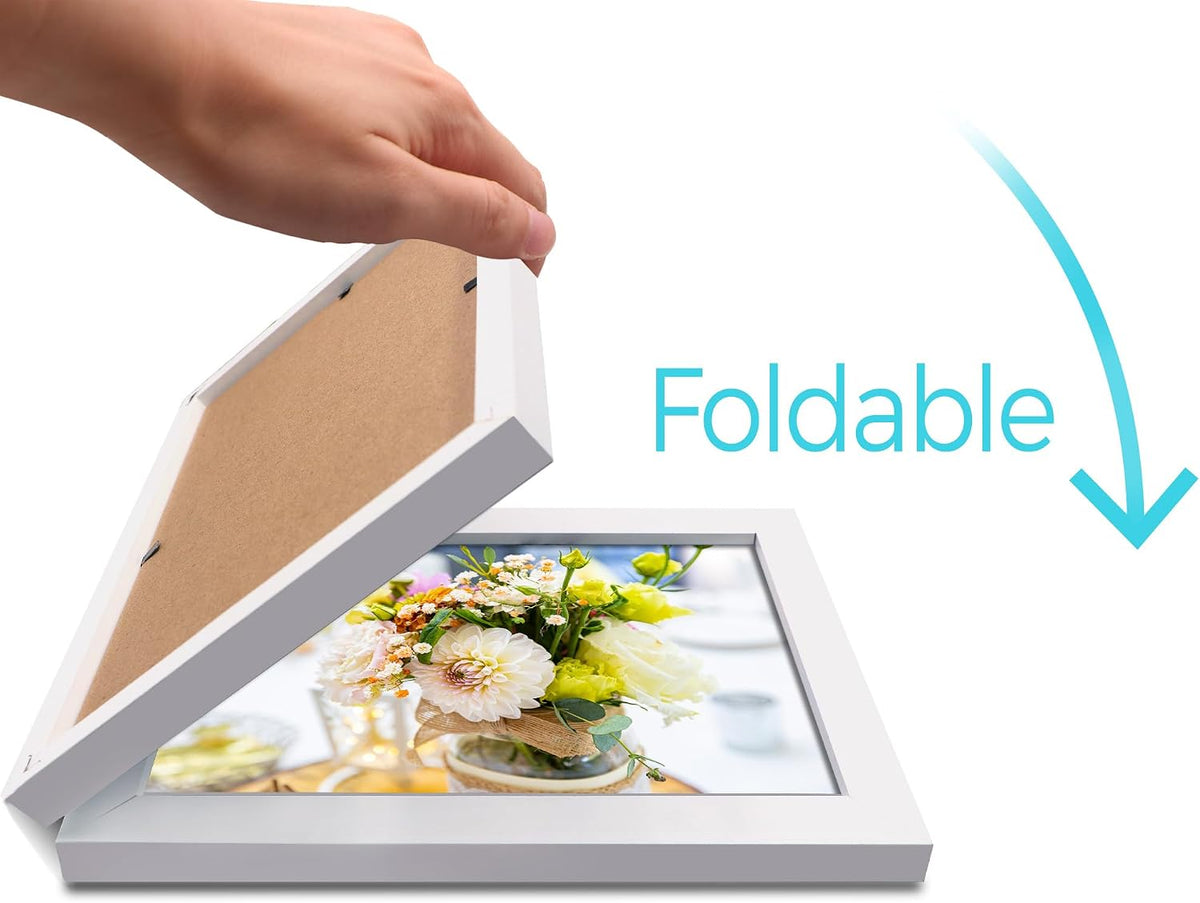 5x7 Vertical Horizontal Double Picture Frame, White Modern Wood Frame