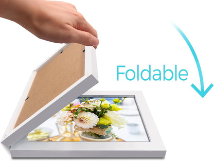 5x7 Vertical Horizontal Double Picture Frame, White Modern Wood Frame