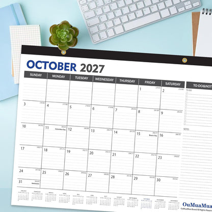 OuMuaMua Large Desk Calendar 2026-2027, 19 Months, 22" x 17"