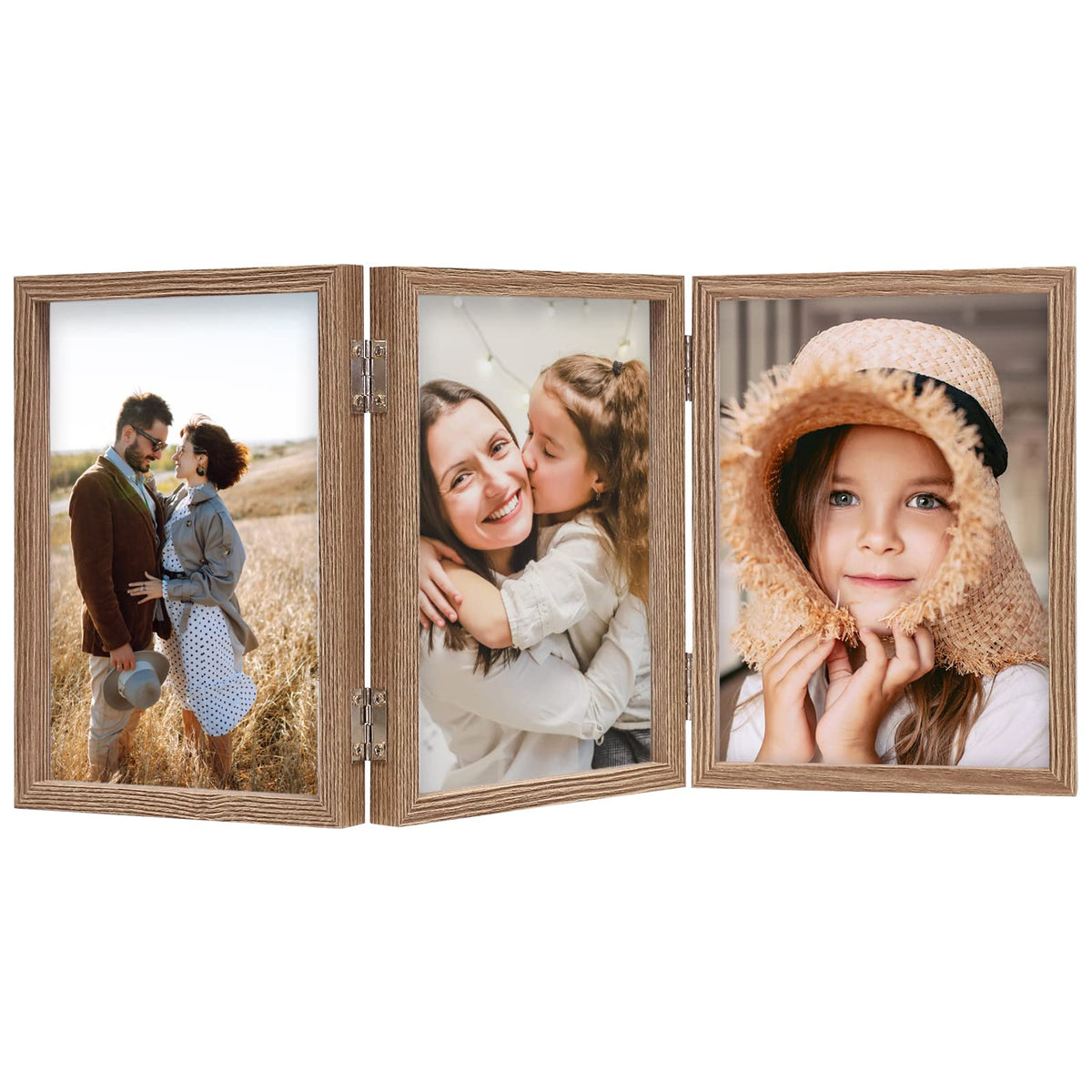 4x6 Triple Picture Frame 3 Picture Frames with Glass Gold