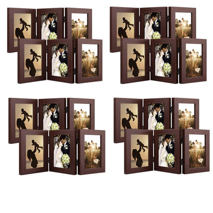 Golden State Art, 5x7 Triple Picture Frame Black- Real Glass, 1 Pack