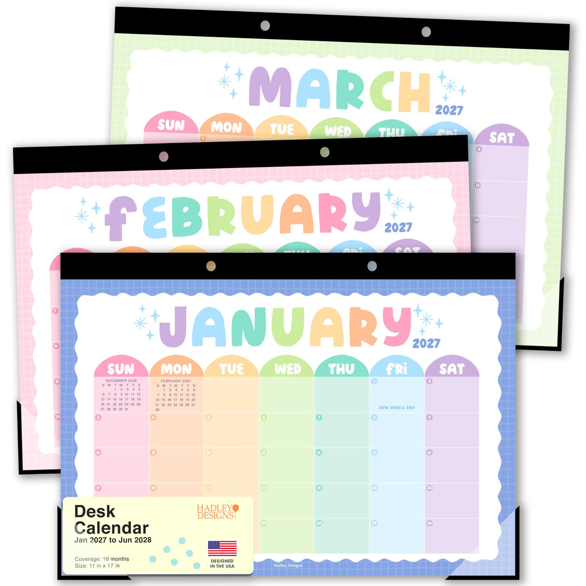 Large Desk Calendar 2026 - Desktop Calendar 2026-2027
