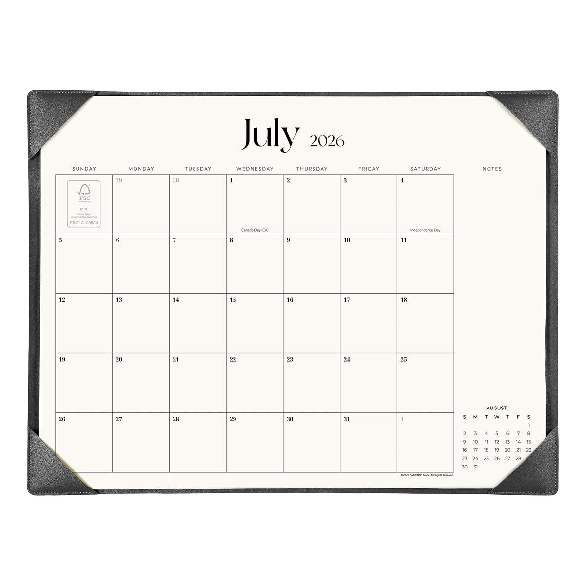 Simplified Desk Calendar 2026 with Desktop Mat, Cabbrix Large Desk Pad Calendar 21" x 16-1/2" Including January 2026 to June 2027, Desk Blotter Calendar for Home School and Office (Mint Green)