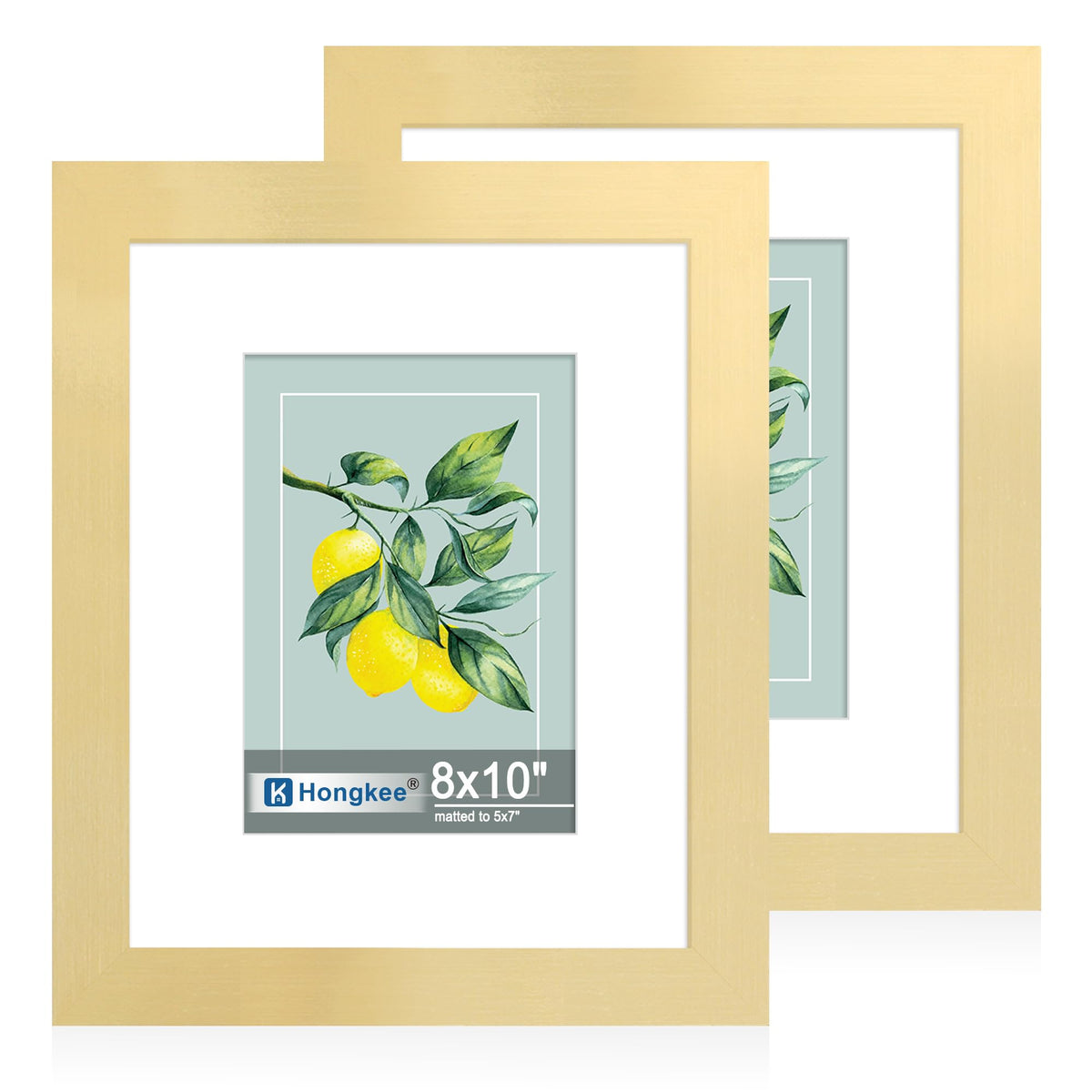 Hongkee 8x11 Picture Frame Set of 2, Real Glass, Rustic Brown Wood Frame