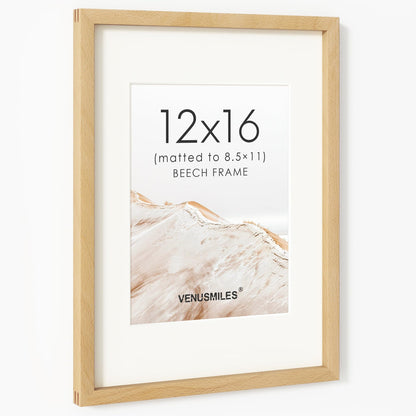 4x6 Picture Frame, USA-Sourced Natural Maple Wood Photo Collage Frame with HD Tempered Glass, Modern Simple 4 x 6 Wooden Frame Matted to 3.5x5, Gallery Wall Frames for Art, Wall or Tabletop Display