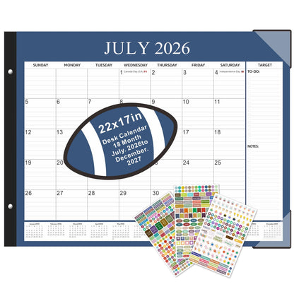 Large Desk Calendar 2026-2027 22x17 Inches,18 Month