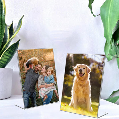 6 Pack 4x6 Inch Clear Acrylic Self Standing Picture Frames,Clear Photo Frame Stand Tabletop Display for Home or Office Décor，Vertical