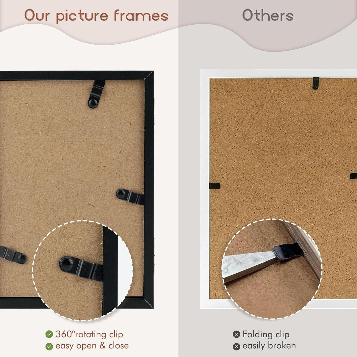 4x6 Triple Picture Frame Tabletop Display for Photos Black