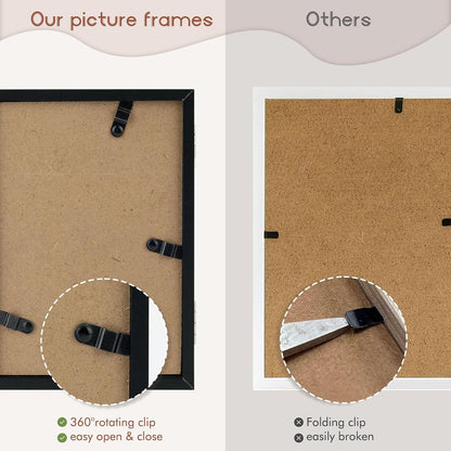 4x6 Triple Picture Frame Tabletop Display for Photos Black