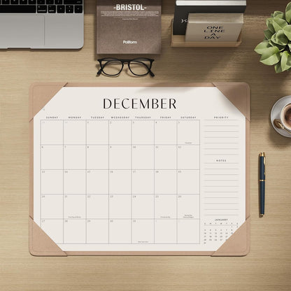 Jotsome Large Desk Calendar 2026-2027 with Protective Mat 22"x17"