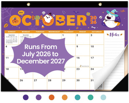 Taja Desk Calendar 2026-2027, Jul 2026-Dec 2027, 18-Month, 17" x 12"