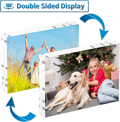 AITEE 4x6 Acrylic Picture Frames 3 Pack, Clear Picture Frames，20% Thicker