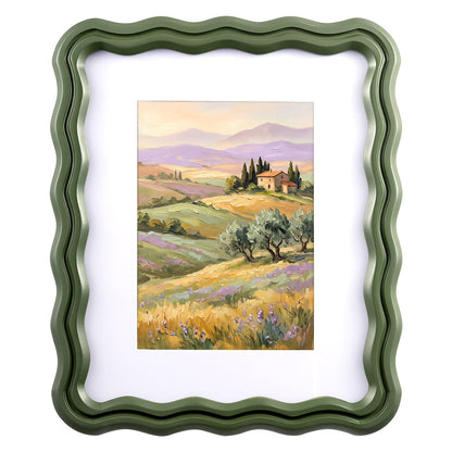 3 Pack 4 x 6 Inch Scalloped Picture Frame with Real Glass, Retro Colors