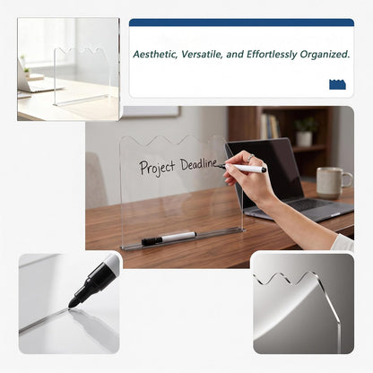 4 Pack Monitor Sticky Note Holder and Computer Memo Board, Clear Desk Stand