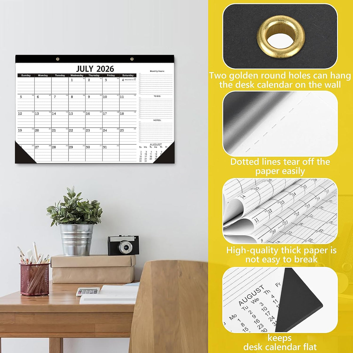 Desk Calendar 2026-2027 -18 Months-JULY 2026 to December 2027,Desk calendar 2026-2027,12x17 in,Calendar 2026-2027,Office Desk Calendar 2027