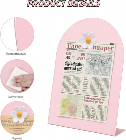 Pink Magnetic Desktop Message Board, Magnetic Display Stand, Suitable for Office Desks, Home, Kitchen Decoration Message Board, for Notes, Photos, and to-Do Lists
