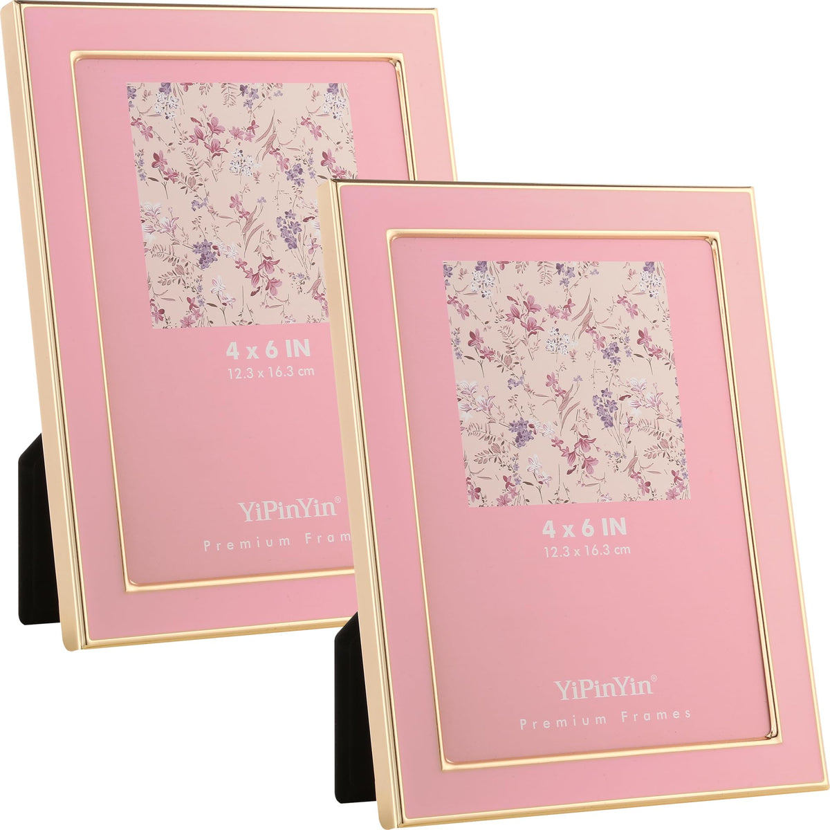 YiPinYin 5x7''Jasper Green Enamel Picture Frames with Gold-Plated Metal Frame Design,HD-Real Glass & Velvet Back,for Countertop,Tabletop Display,Bookshelf,Wall Décor