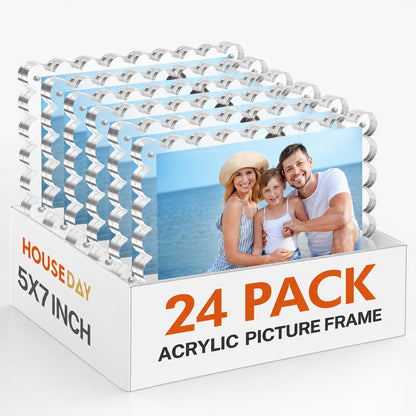 HOUSE DAY 3Pack Acrylic Picture Frame 5x7,Double Sided for Tabletop Display