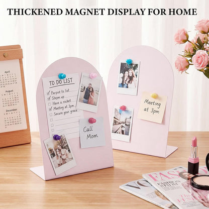 2 Pack Magnetic Message Board, 11x 8 Metal Desktop Bulletin Board