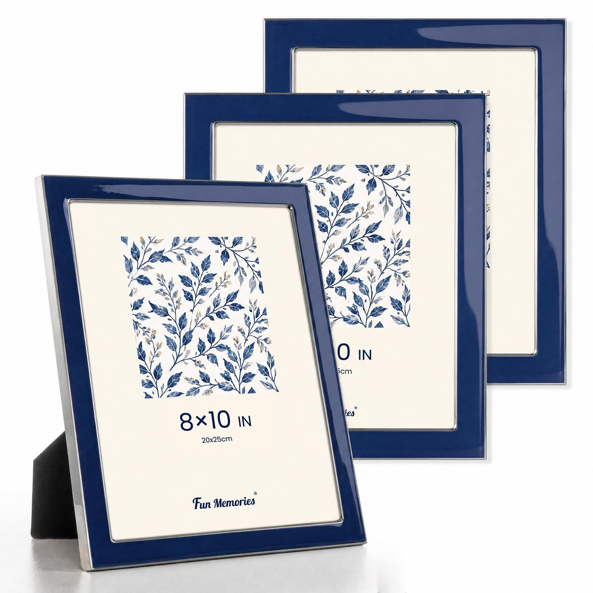 Fun Memories 4x6 Enamel Picture Frame with HD-Tempered Glass, Gold Metal Edge with Easel, Vertical & Horizontal Display, Wall and Tabletop Display Family Photo Gallery (White Enamel,1P)