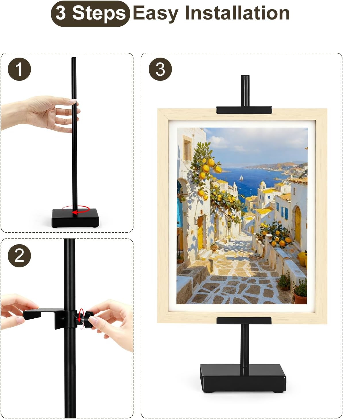 Adjustable Tabletop Easel Stand, Black 17" H Easels for Display