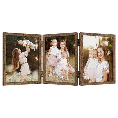4x6 Triple Picture Frame Tabletop Display for Photos Black