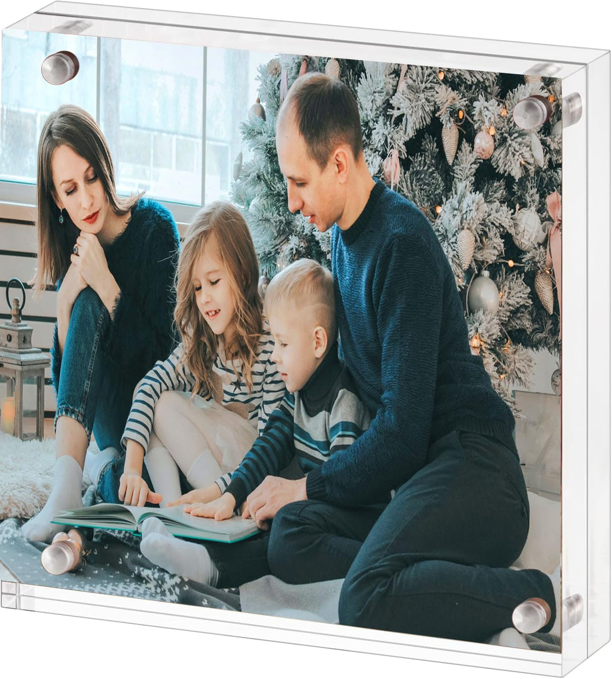 ECOSEAO 6x8 Minimalist Picture Frame Acrylic Glass Photo Frame with Desktop Display Horizontally or Vertically