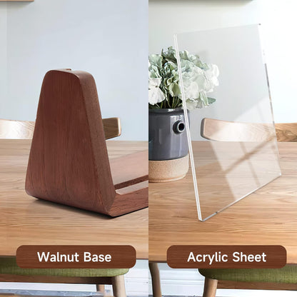 4x6 Picture Frame - 2 Pack, Rustic Wooden Photo Frame with Walnut Wood Base and High Definition Acrylic Glass Covers for Tabletop or Desktop Display (4x6 inch, Horizontal + Vertical)