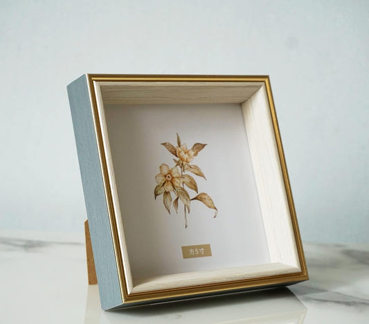 5x5 Blue Beige Square Picture Frame, 5x5 Resin Photo Frame, Wall and Desktop Display Picture Frame, Plexiglass