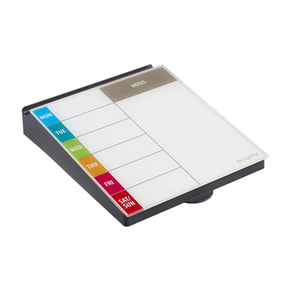 ECR4Kids MessageStor Dry-Erase Glass Board Memo Station, Desk Organizer, White