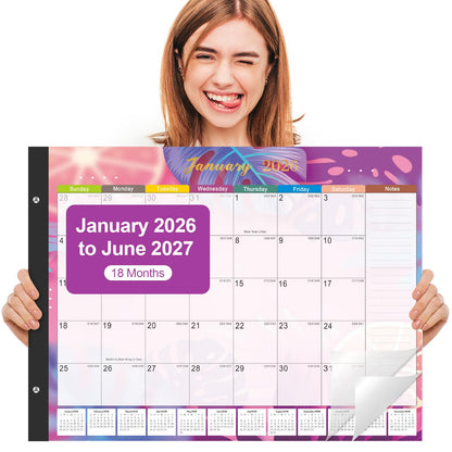 Large Desk Calendar 2026-2027,Jul 2026-Dec 2027,Gannyfer 18-Month Calendar